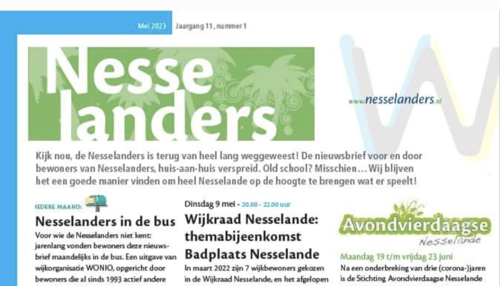 ‘Nesselanders’ is terug en themabijeenkomst over badplaats Nesselande a.s. dinsdag in De Kristal!